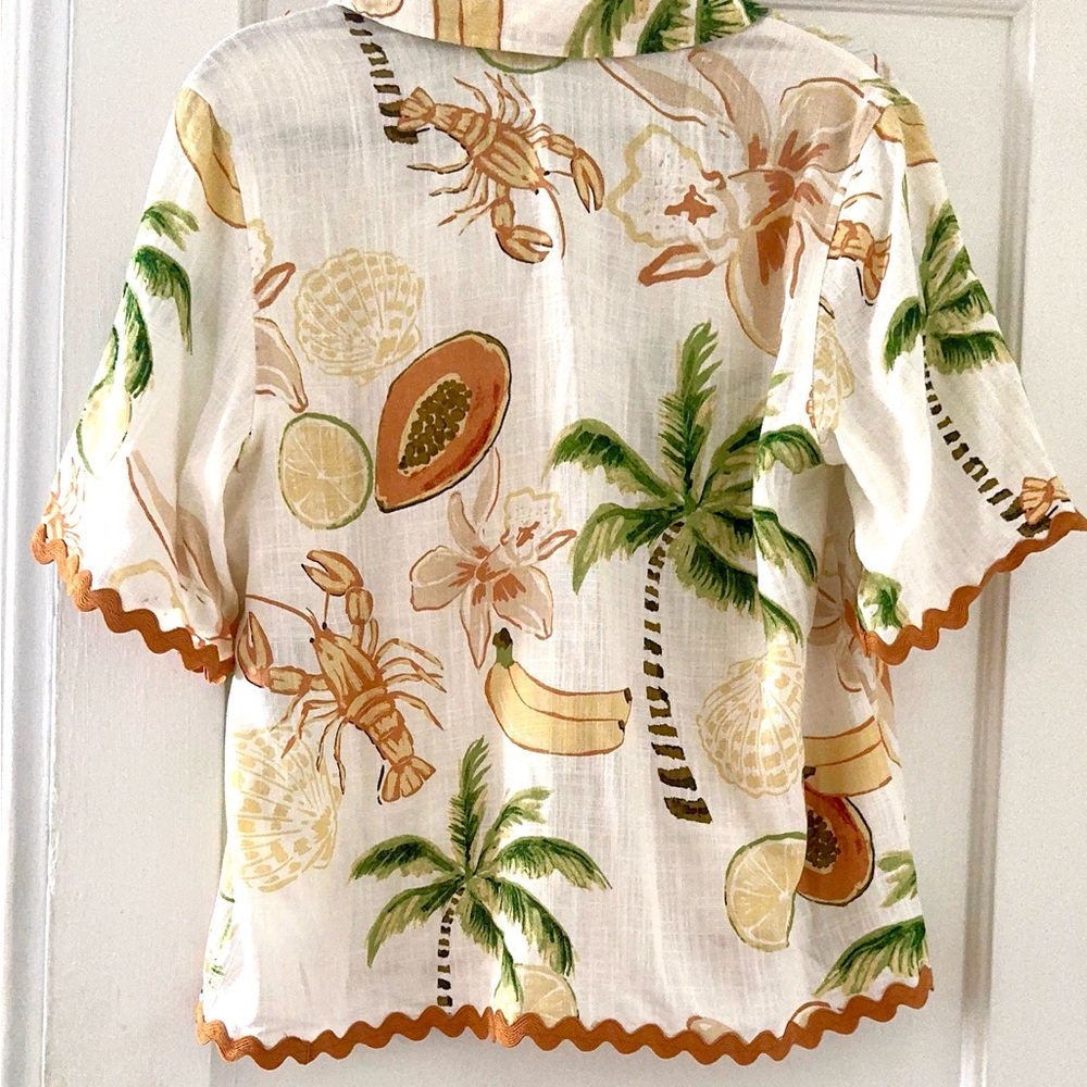 Calypso St Barth Tropical Print Shirt Coastal - Picture 6 of 13